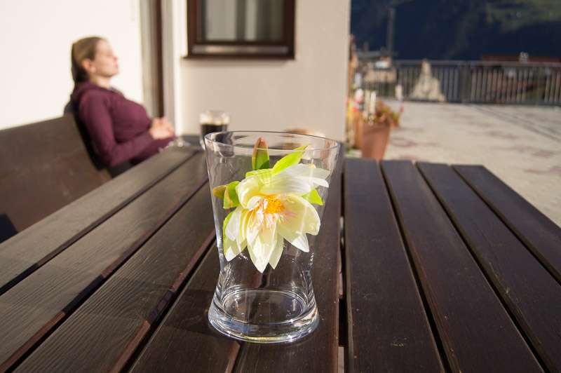 Outdoor seating on the terrace